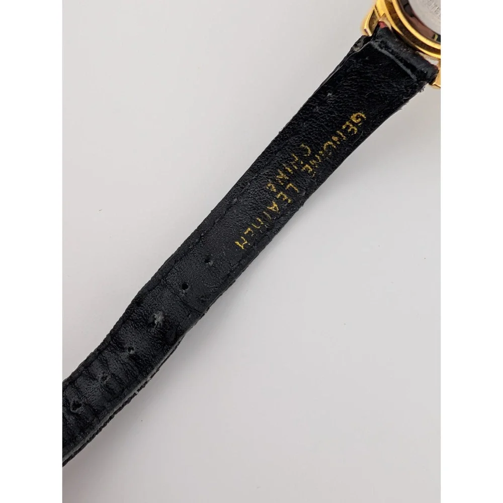 Prestige by Waltham Diamond Dial 25mm Watch Black Leather Band- New‎ Battery